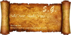 Sátor György névjegykártya