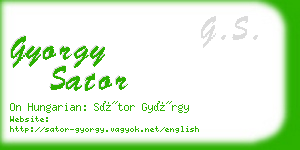 gyorgy sator business card